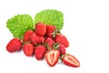 Ripe juicy strawberries on a white background. Royalty Free Stock Photo