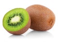 Ripe kiwi fruit with half Royalty Free Stock Photo