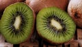 ripe kiwi on a straw background. detoxifying smoothie ingredient