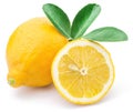 Ripe lemon fruits on a white background. Royalty Free Stock Photo