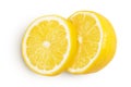 Ripe lemon half isolated on white background with full depth of field. Top view. Flat lay Royalty Free Stock Photo