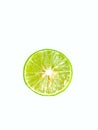 Ripe lime fruit with a half of lime on the white background, .Ripe lamon fruit with a half of lime on the white background