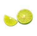 Ripe limes Isolated on white background Royalty Free Stock Photo