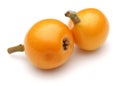 Ripe loquat on white background