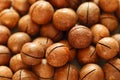 Macadamia nuts scattered on the table