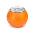 Ripe mandarin juice canned isolated on white background Royalty Free Stock Photo