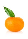 Ripe mandarin with leaf