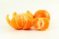 Ripe mandarin tangerine orange closeup on a white background Royalty Free Stock Photo
