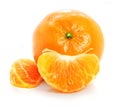 Ripe mandarine fruit isolated food on white Royalty Free Stock Photo