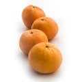 Ripe mandarines isolated on a white background