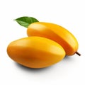 Vibrant Zbrush Mangoes On White Background Royalty Free Stock Photo