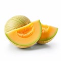 Ripe melon isolated on white background. AI generated Royalty Free Stock Photo