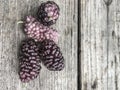 Ripe mulberry fruit on wooden table Royalty Free Stock Photo