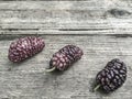 Ripe mulberry fruit on wooden table Royalty Free Stock Photo