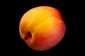 Ripe nectarine fruit on black