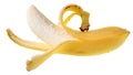 Ripe open banana isolated