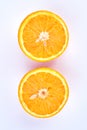 Ripe orange cutted on two halves. Royalty Free Stock Photo