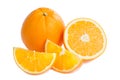 Ripe orange fruit and his segments Royalty Free Stock Photo