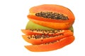 Ripe orange papaya on a plate