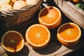 Ripe oranges basking in the warm sunlight Royalty Free Stock Photo