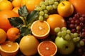 Ripe Oranges, Grapefruits, Apples, and Carrots Ready for Juicing - Fresh and Natural Produce