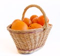 Ripe oranges and mandarines in basket Royalty Free Stock Photo