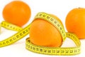 Ripe oranges and tape measure