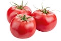 Ripe organic fresh tomato isolated on white. Image stack full depth of field macro shot Royalty Free Stock Photo