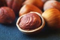 Ripe organic hazelnuts Royalty Free Stock Photo