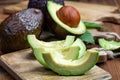 Ripe organic healthy hass avocado, new harvest Royalty Free Stock Photo