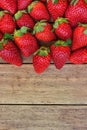 Ripe Organic Strawberries Scattered on Weathered Wood Background Healthy food Cleansing Summer Harvest