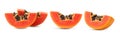 Ripe papaya fruit cut in half on white background Royalty Free Stock Photo