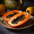 Ripe Papaya on a Plate