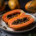 Ripe Papaya on a Plate