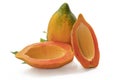 Ripe papaya slice isolated on white background Royalty Free Stock Photo