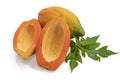 Ripe papaya slice isolated on white background Royalty Free Stock Photo