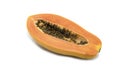 Ripe papaya slice isolated on white background Royalty Free Stock Photo