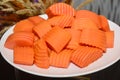 Ripe papaya sliced on plate