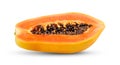 Ripe papaya slices isolated on white background Royalty Free Stock Photo
