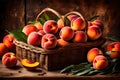 ripe peach basket