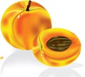 Ripe peach fruit with water drop