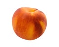 Ripe peach on a white