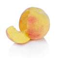 Ripe peaches with segment