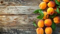 Ripe peaches on wooden table Royalty Free Stock Photo