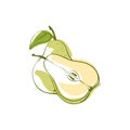 Ripe pear isolated vector icon