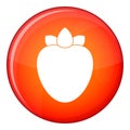 Ripe persimmon icon, flat style