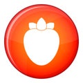 Ripe persimmon icon, flat style Royalty Free Stock Photo