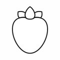 Ripe persimmon icon, outline style