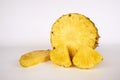 Ripe pineapple (Ananas) with slices Royalty Free Stock Photo