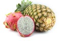 Ripe pineapple and Dragon fruit[ Geow Mangon] Royalty Free Stock Photo